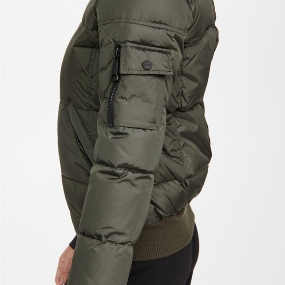 SAM puffer bomber jacket sz small military green - Picture 2 of 4
